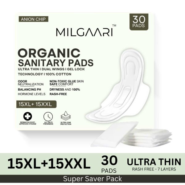 Organic Ultra Thin 100% Cotton Pads 15XL+15XXL