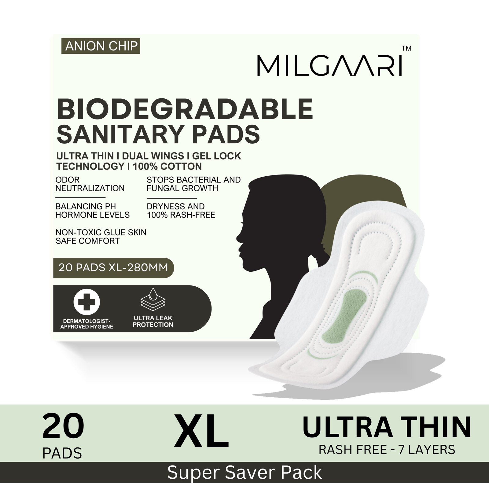 Biodegradable Ultra Thin 100% Cotton Pads 20xl